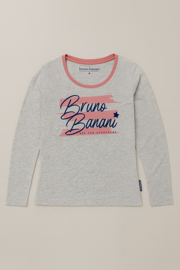 ⁦تيشيرت رمادي بأكمام طويلة من Bruno Banani – "Not For Everybody"⁩ - الصورة ⁦3⁩